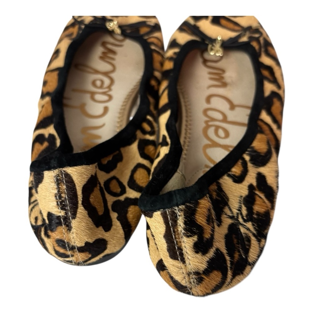 Sam Edelman Women’s Felicia Flat Shoes Calf Hair Leopard Print Wide Width 7.5W - Picture 6 of 9